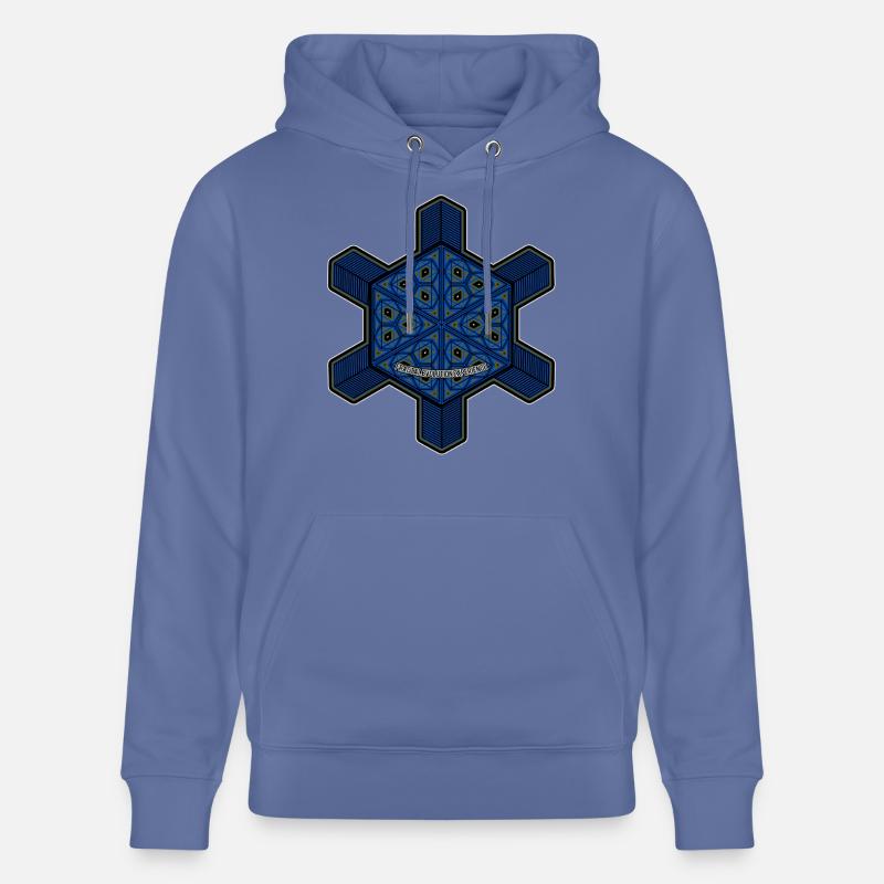 Expérience d’évolution fractale Mandala Psytrance Goa - Sweat à capuche bio CRUISER Stanley/Stella Unisexe - bleu