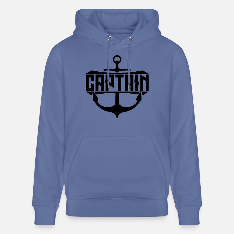Ancre du capitaine de texte - Sweat à capuche bio CRUISER Stanley/Stella Unisexe - bleu