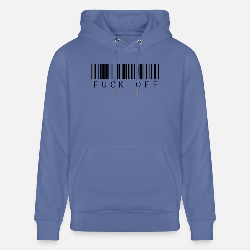 Barcode Strichcode Fuck Off Spruch - Stanley/Stella Unisex Bio-Hoodie CRUISER  - Blau