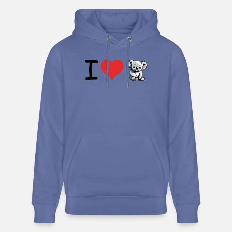J’aime Koala Citation - Pet Design - Sweat à capuche bio CRUISER Stanley/Stella Unisexe - bleu