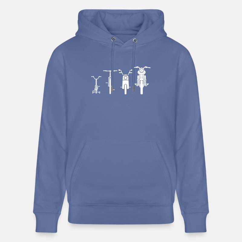 Motorrad Evolution - Geschenk - Stanley/Stella Unisex Bio-Hoodie CRUISER  - Blau