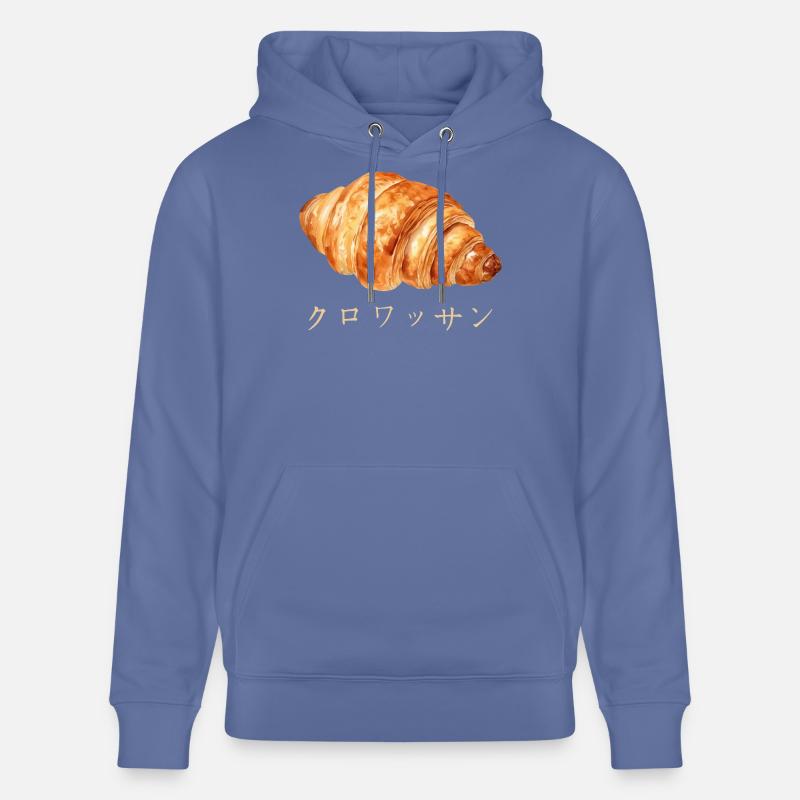 Conception de texte japonais croissant mignon - Sweat à capuche bio CRUISER Stanley/Stella Unisexe - bleu