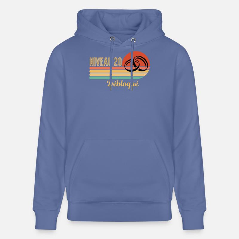 Niveau 20 débloqué design rétro graphique - Sweat à capuche bio CRUISER Stanley/Stella Unisexe - bleu