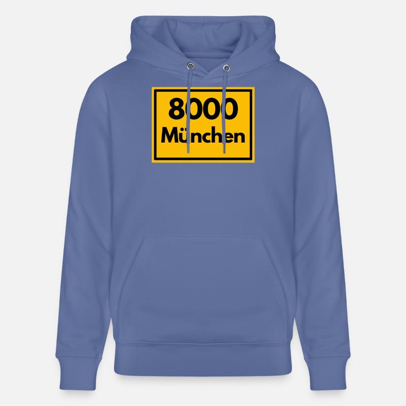 ANCIEN CODE POSTAL RÉTRO 8000 MUNICH BIÈRE - Sweat à capuche bio CRUISER Stanley/Stella Unisexe - bleu