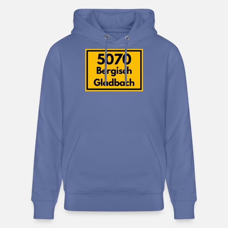 ANCIEN CODE POSTAL RETRO 5070 BERGISCHGLADBACH - Sweat à capuche bio CRUISER Stanley/Stella Unisexe - bleu