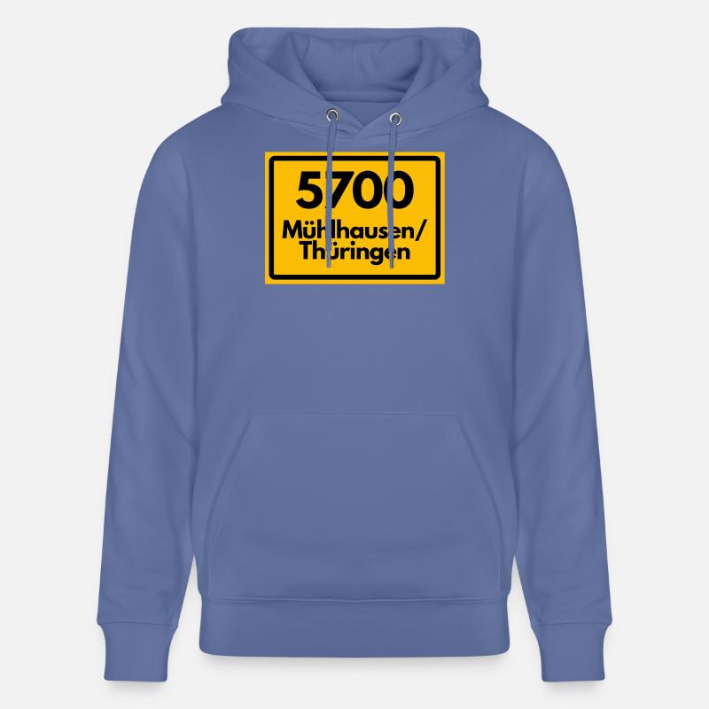 OLD POSTCODE 5700 MÜHLHAUSEN THURINGIA - Stanley/Stella CRUISER Unisex Organic Hoodie - bright blue