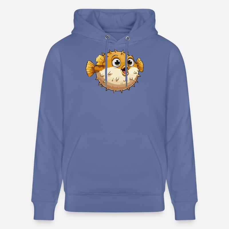 Bande dessinée du poisson-globe - Sweat à capuche bio CRUISER Stanley/Stella Unisexe - bleu
