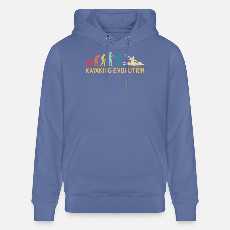 Illustration de l’évolution du kayak - Sweat à capuche bio CRUISER Stanley/Stella Unisexe - bleu