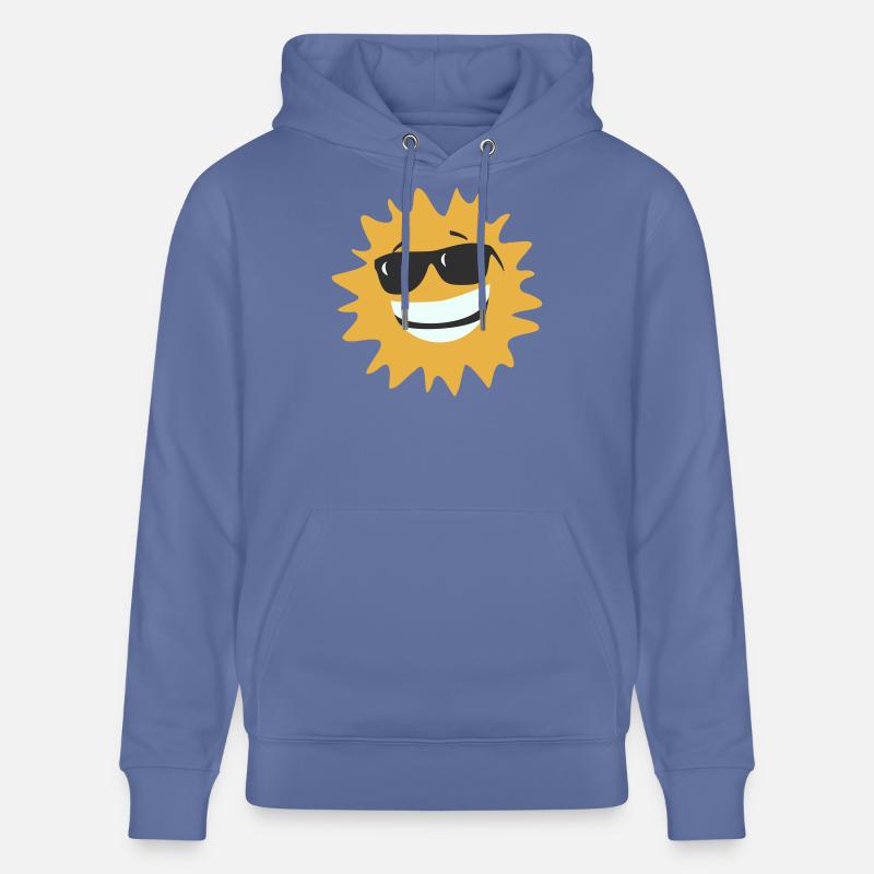 Sunburst lächelt mit Sonnenbrille - Stanley/Stella Unisex Bio-Hoodie CRUISER  - Blau