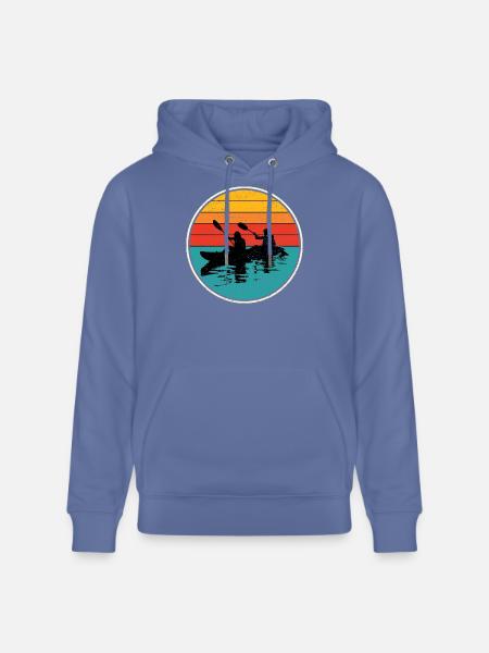 Sunset Kayak Duo Circle - Stanley/Stella CRUISER Unisex Organic Hoodie - bright blue