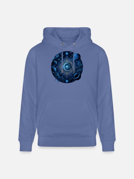 Space Planets Galaxies Stars Moons - Stanley/Stella CRUISER Unisex Organic Hoodie - bright blue