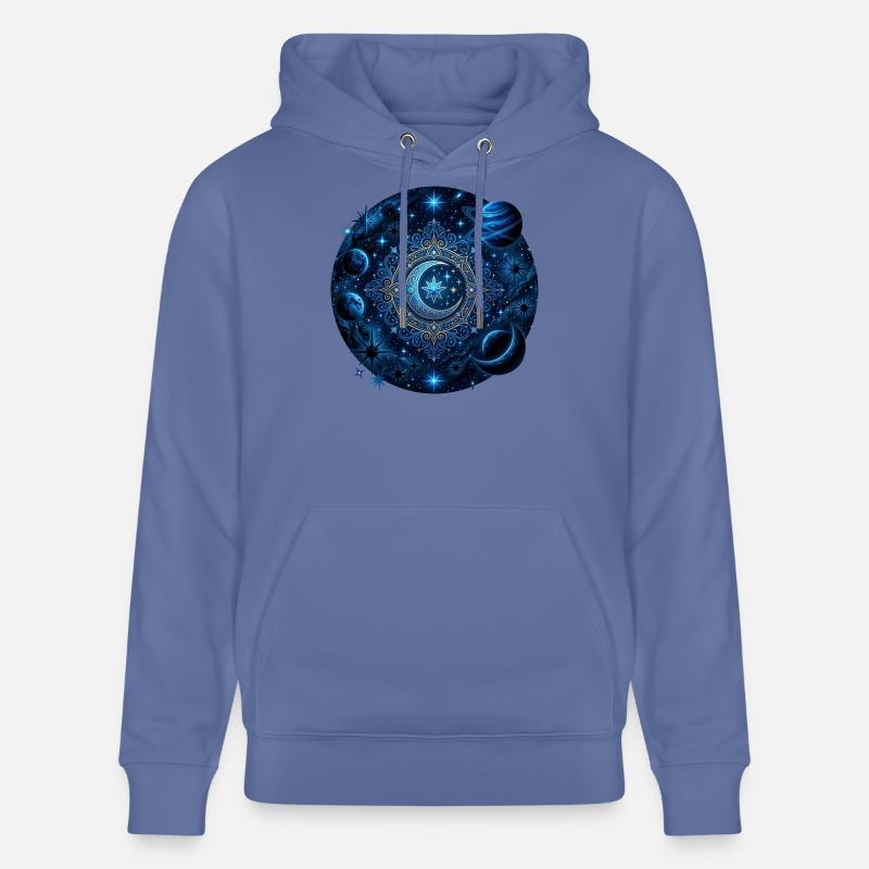Space Planets Galaxies Stars Moons - Stanley/Stella CRUISER Unisex Organic Hoodie - bright blue