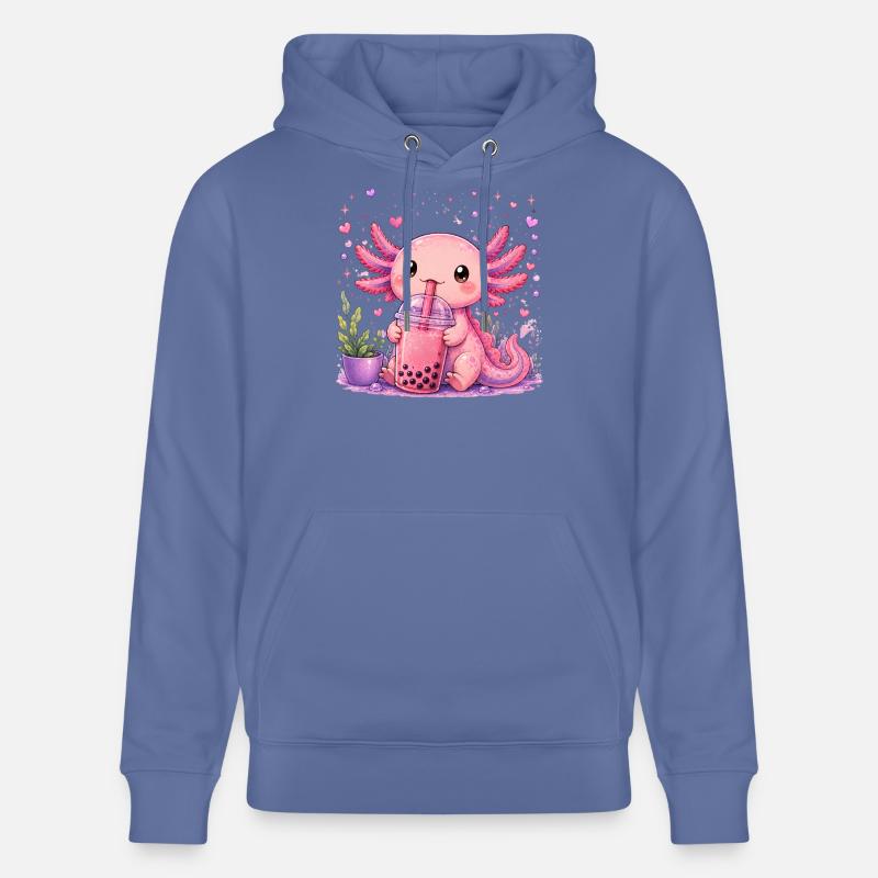 Axolot rose avec bubble tea - Sweat à capuche bio CRUISER Stanley/Stella Unisexe - bleu
