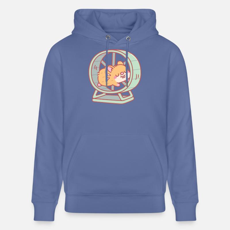 Mignon hamster courant sur une roue - Sweat à capuche bio CRUISER Stanley/Stella Unisexe - bleu