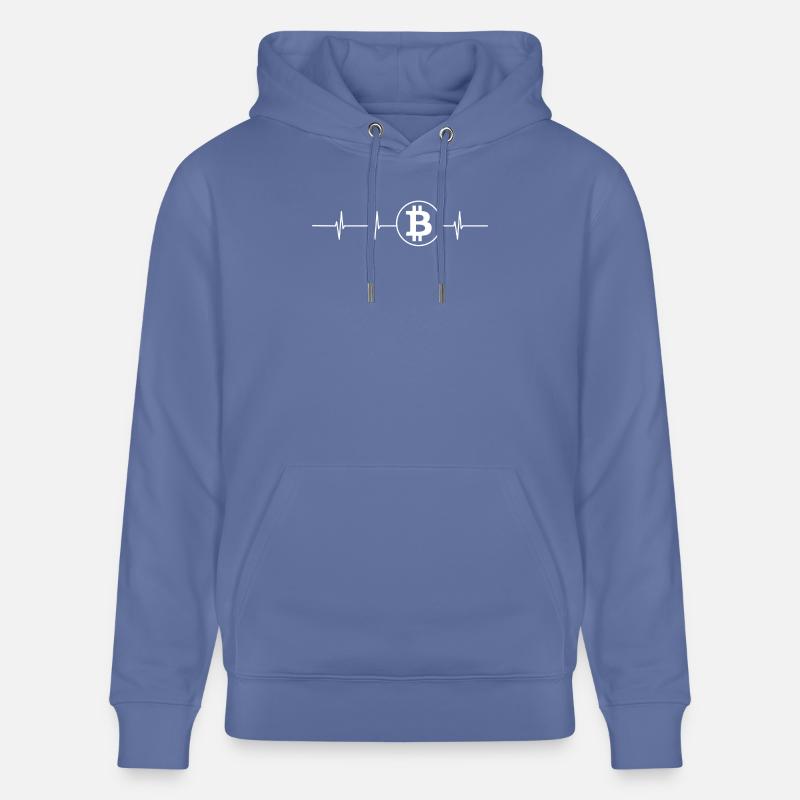 rythme cardiaque Bitcoin - Sweat à capuche bio CRUISER Stanley/Stella Unisexe - bleu