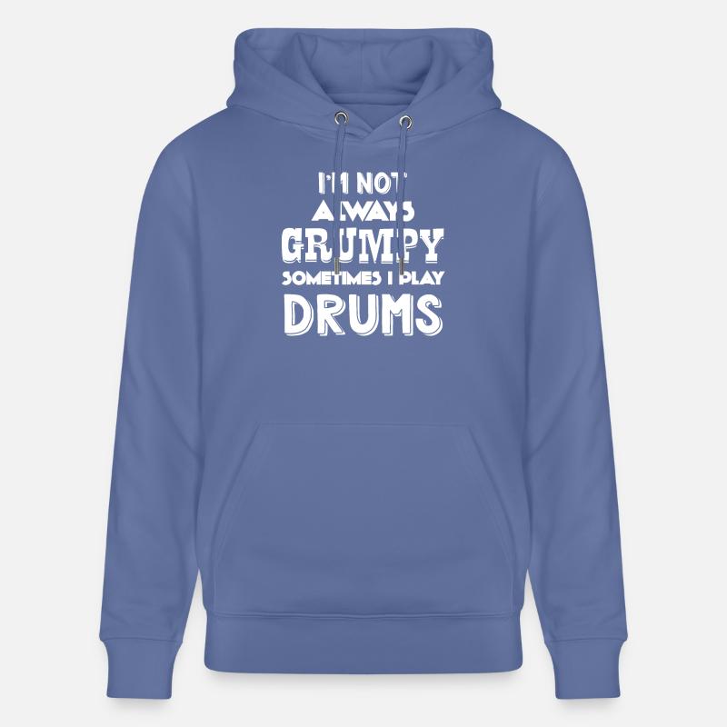 Batteur - Drummer - Drums - Drôle - Sweat à capuche bio CRUISER Stanley/Stella Unisexe - bleu