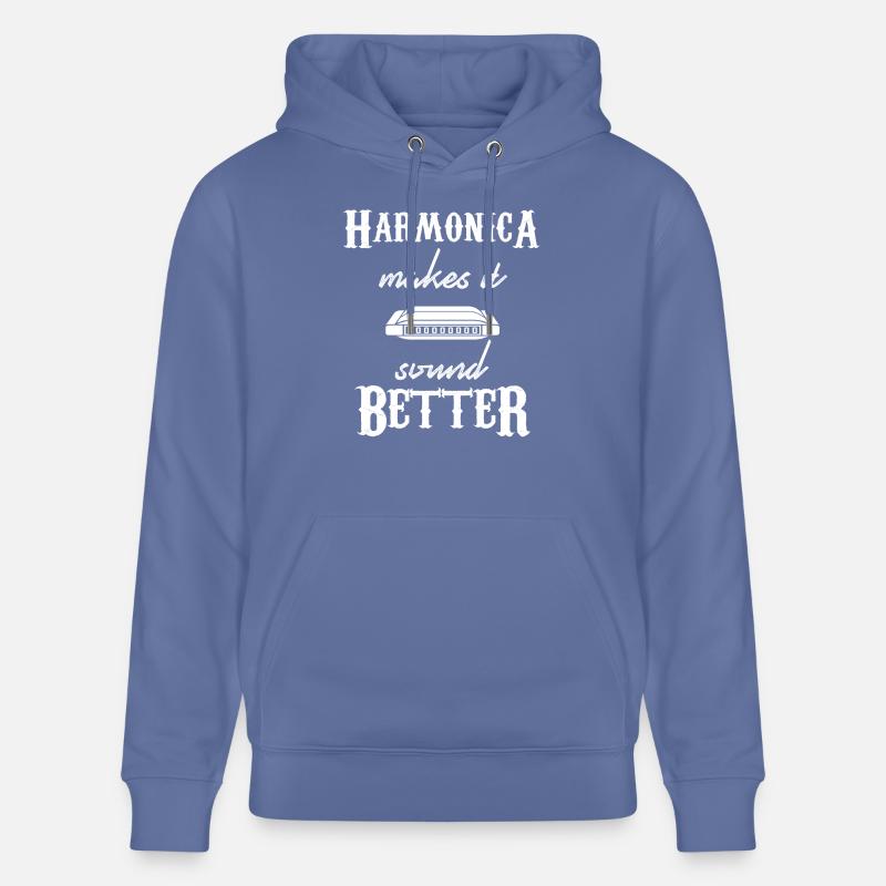 harmonica - harmonica player - harmonica - Stanley/Stella CRUISER Unisex Organic Hoodie - bright blue