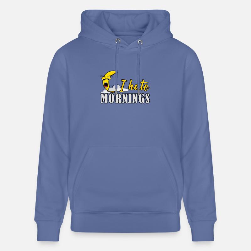 I hate mornings - Stanley/Stella Unisex Bio-Hoodie CRUISER  - Blau