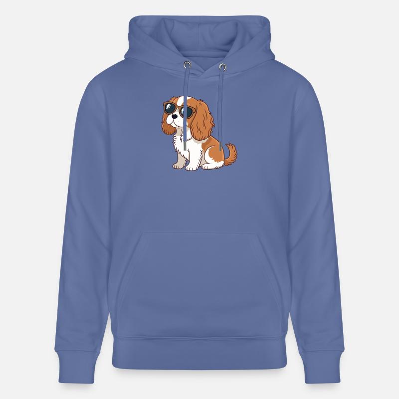 Chien Cavalier lunettes soleil chic - Sweat à capuche bio CRUISER Stanley/Stella Unisexe - bleu