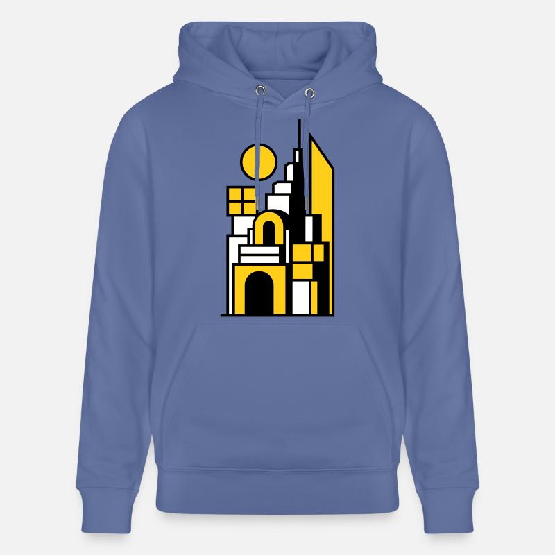Paysage urbain abstrait en jaune noir - Sweat à capuche bio CRUISER Stanley/Stella Unisexe - bleu