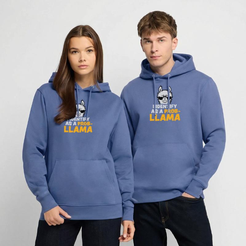 I Identify As A Probllama Cool Lama Problem Spruch Stanley/Stella Unisex Bio-Hoodie CRUISER 