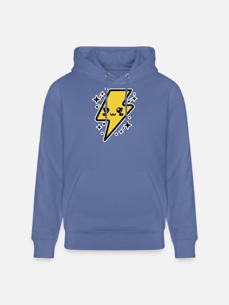 Entzückender Blitz mit Kawaii-Gesicht - Stanley/Stella Unisex Bio-Hoodie CRUISER - Blau