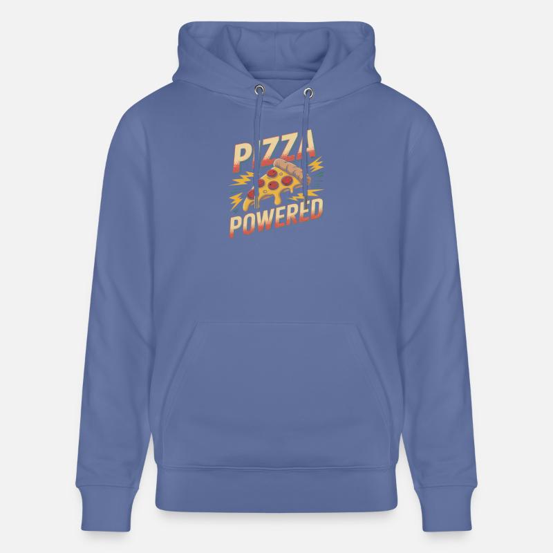 Pizza Powered - Pizza Rétro - Sweat à capuche bio CRUISER Stanley/Stella Unisexe - bleu