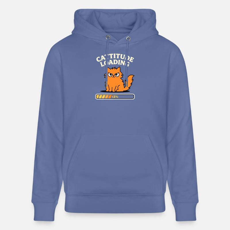 Cattitude Loading Katze mit schlechter Laune - Stanley/Stella Unisex Bio-Hoodie CRUISER  - Blau