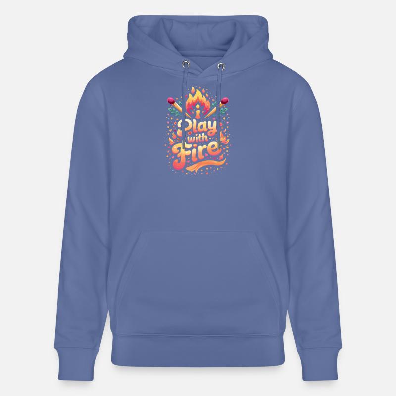 Jouer avec la conception typographique du feu - Sweat à capuche bio CRUISER Stanley/Stella Unisexe - bleu