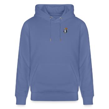 Weihnachtlicher Pinguin - Stanley/Stella Unisex Bio-Hoodie CRUISER  - Blau - Vorne - Alina (178cm) & Michal (187cm)