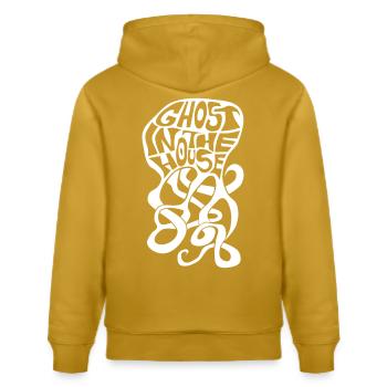 ghost in the house Geisterhaus Halloween Spukhaus - Stanley/Stella Unisex Bio-Hoodie CRUISER  - Ocker - Hinten - Alina (178cm)