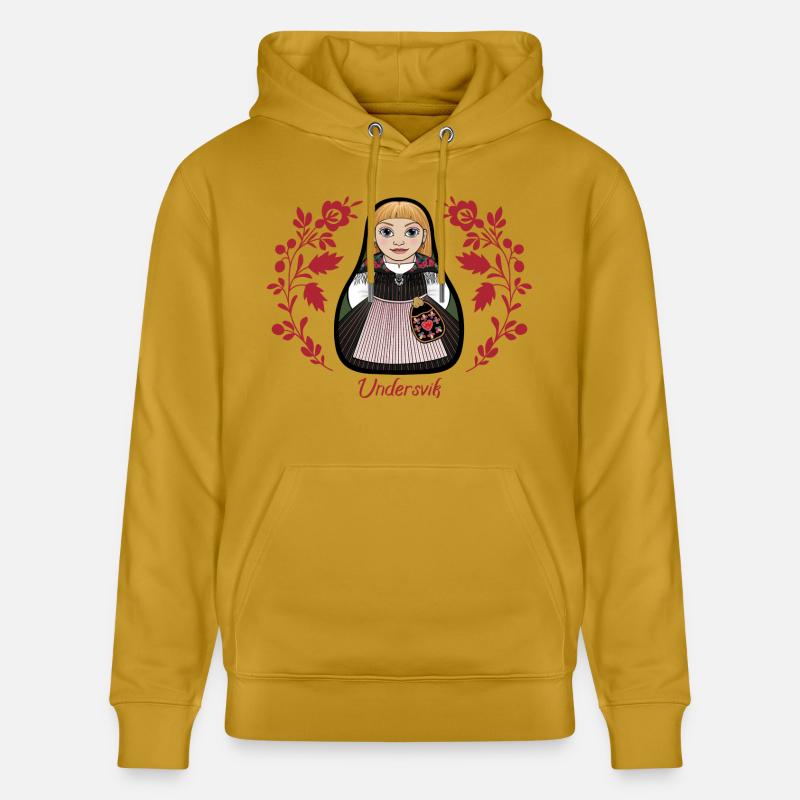 UndervikStinta avec des fleurs - Sweat à capuche bio CRUISER Stanley/Stella Unisexe - ocre