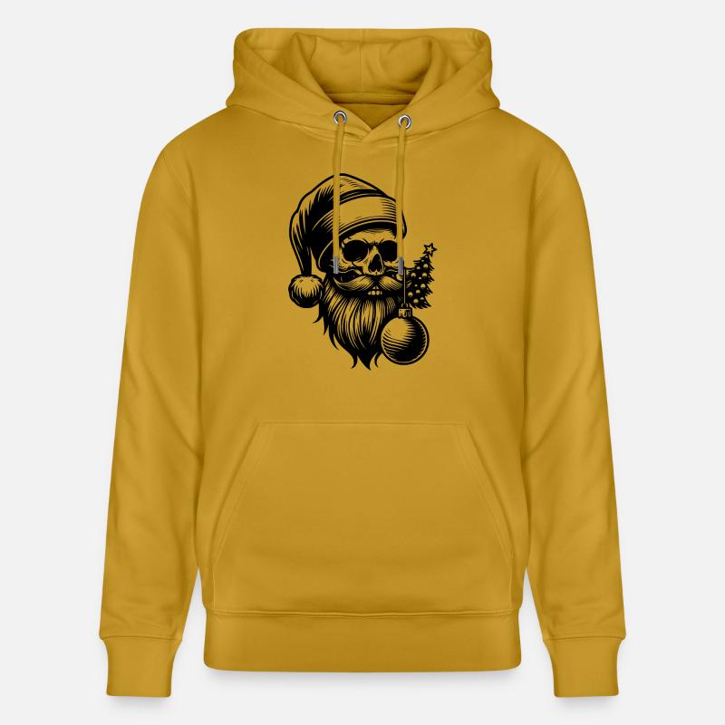 Weihnachtsmann Skull mit Christbaumkugel - Stanley/Stella Unisex Bio-Hoodie CRUISER  - Ocker