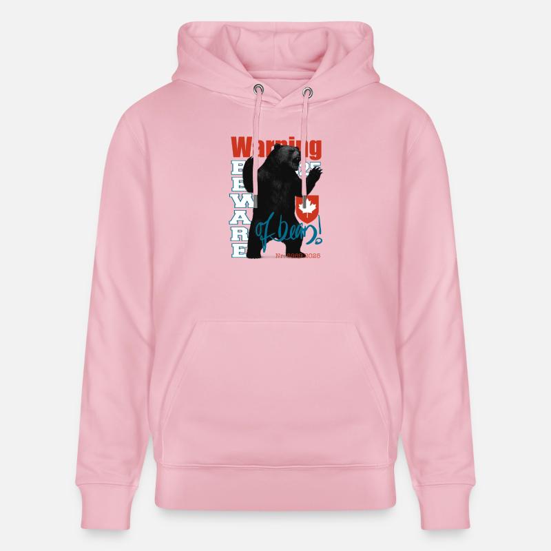 Attention aux ours, avertissement - Sweat à capuche bio CRUISER Stanley/Stella Unisexe - rose pâle