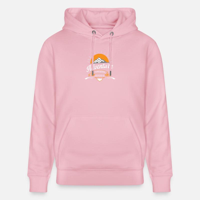 L'aventure vous attend - Sweat à capuche bio CRUISER Stanley/Stella Unisexe - rose pâle
