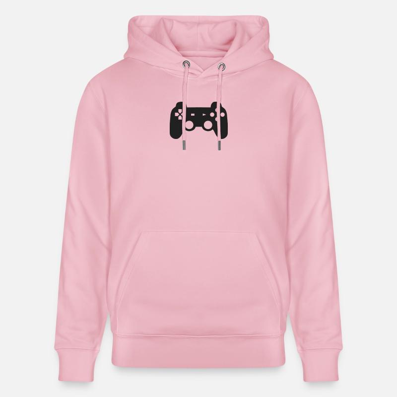 Schwarzer Spielkonsolen Controller Geschenk Idee - Stanley/Stella Unisex Bio-Hoodie CRUISER  - Hellrosa