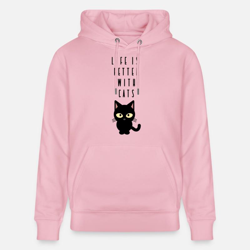 chat - Sweat à capuche bio CRUISER Stanley/Stella Unisexe - rose pâle