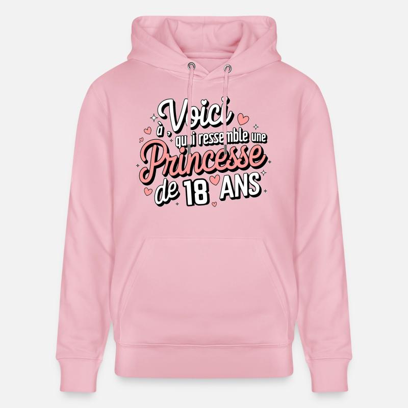 Princesse de 18 Ans - Sweat à capuche bio CRUISER Stanley/Stella Unisexe - rose pâle