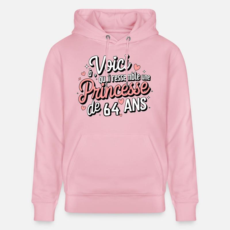 Princesse 64 Ans - Sweat à capuche bio CRUISER Stanley/Stella Unisexe - rose pâle