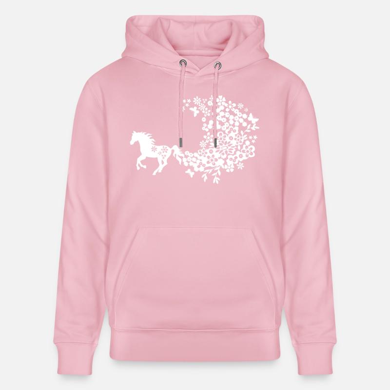 Cheval Fleur - Sweat à capuche bio CRUISER Stanley/Stella Unisexe - rose pâle