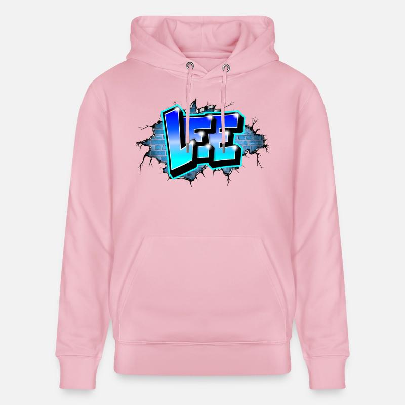 Graffiti LEE Blue Brick Risse - Stanley/Stella Unisex Bio-Hoodie CRUISER  - Hellrosa