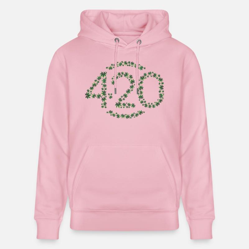 420 en fleurs - Sweat à capuche bio CRUISER Stanley/Stella Unisexe - rose pâle