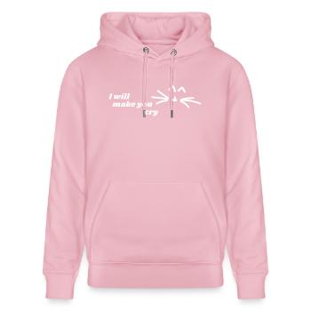 Cute Cat Cry - Stanley/Stella Unisex Bio-Hoodie CRUISER  - Hellrosa - Vorne - Alina (178cm) & Michal (187cm)