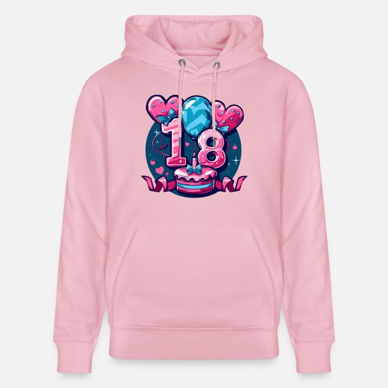 18e anniversaire de l’âge - Sweat à capuche bio CRUISER Stanley/Stella Unisexe - rose pâle