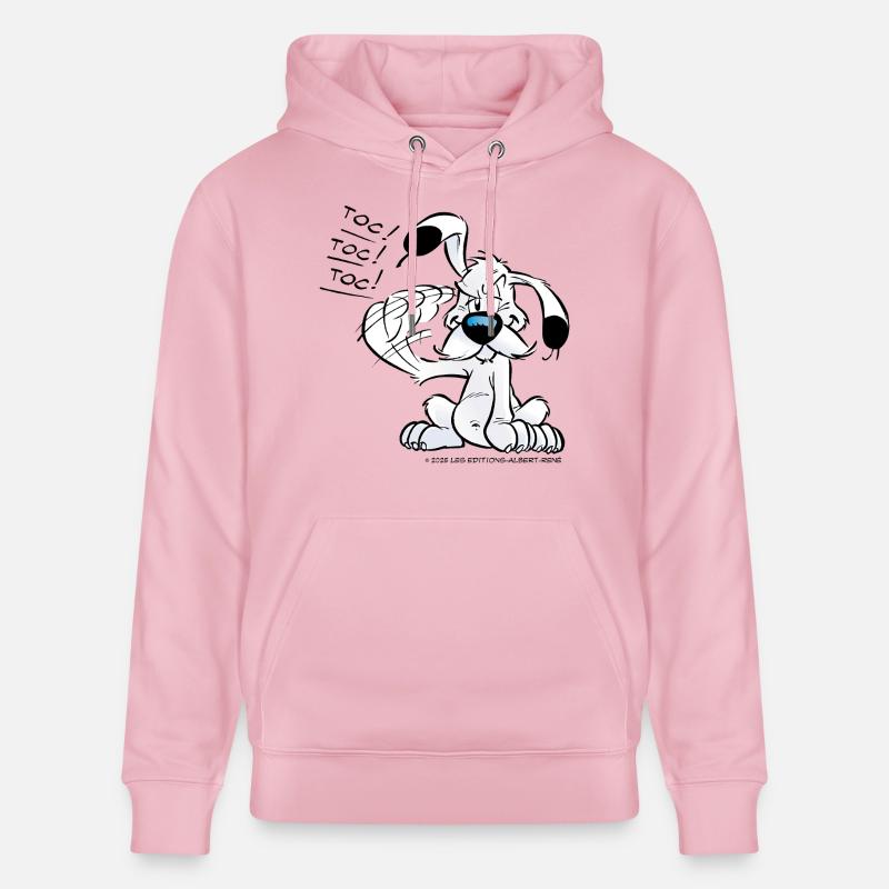 Asterix & Obelix Idefix Klopft Toc Toc Toc - Stanley/Stella Unisex Bio-Hoodie CRUISER  - Hellrosa