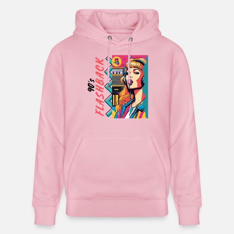 Flashback des années 90 - Sweat à capuche bio CRUISER Stanley/Stella Unisexe - rose pâle