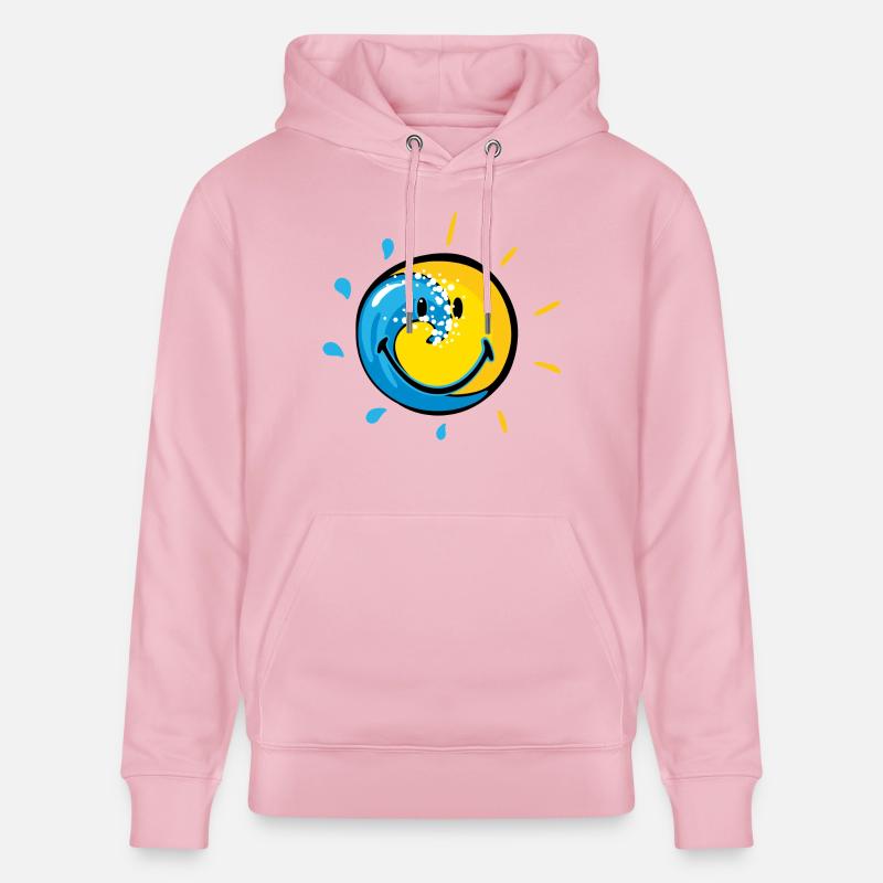 Smiley Splash Sun - Sweat à capuche bio CRUISER Stanley/Stella Unisexe - rose pâle