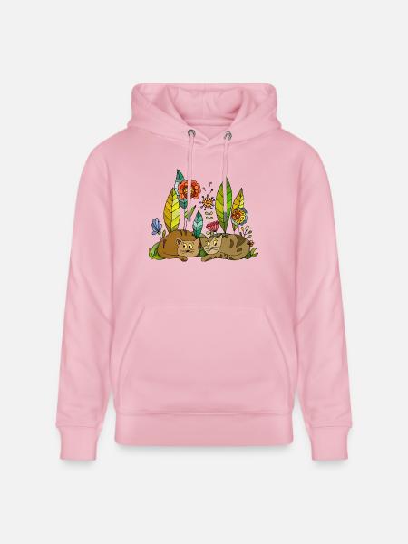 Cats - Stanley/Stella CRUISER Unisex Organic Hoodie - cotton pink