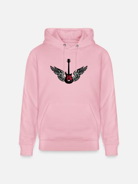 guitar_wings_042013_a_3c - Stanley/Stella CRUISER Unisex Organic Hoodie - cotton pink