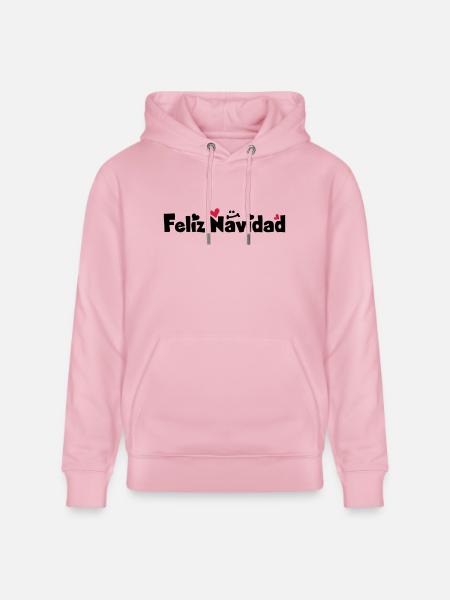 Feliz Navidad Merry Christmas - Stanley/Stella CRUISER Unisex Organic Hoodie - cotton pink